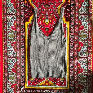 Gray Ribbed Knit Tank Top